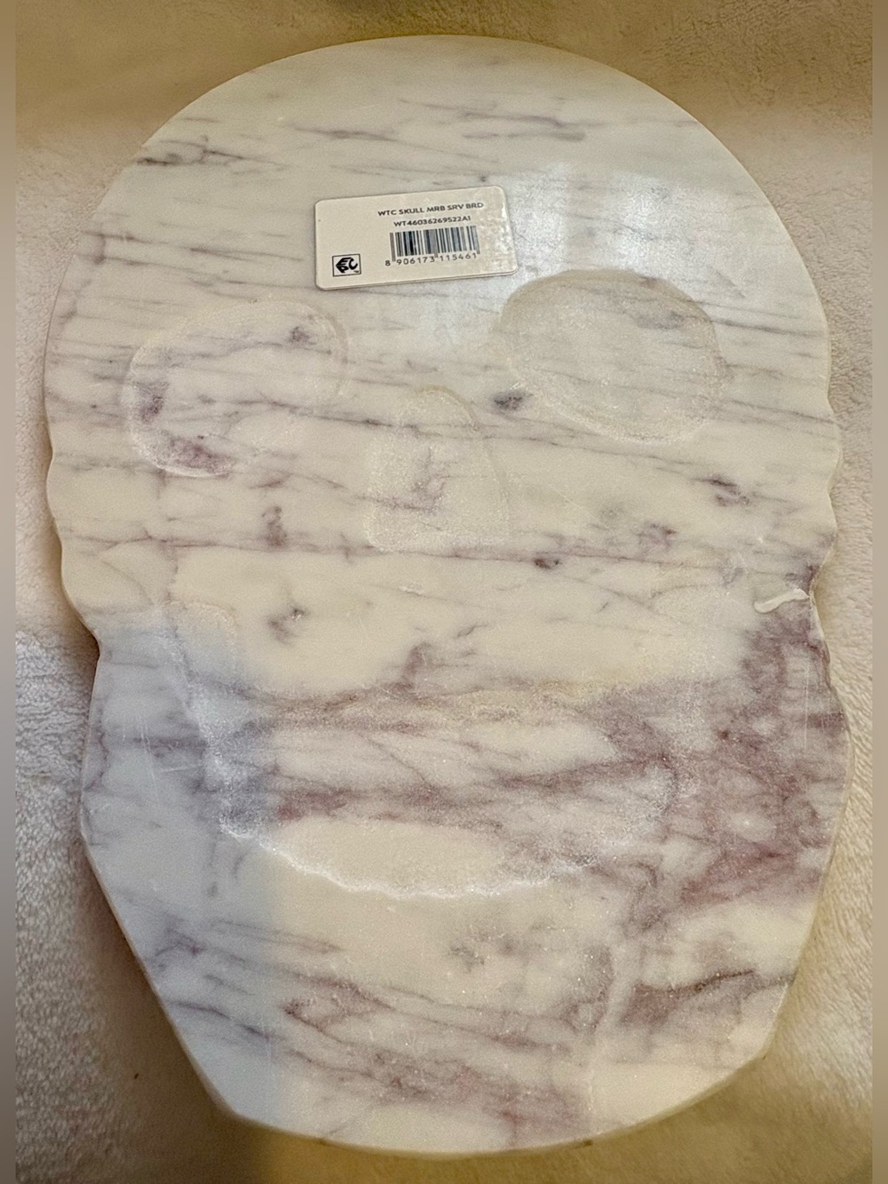 Way To Celebrate Skull Marble Serve Board - White and Gray - Picture 7 of 7